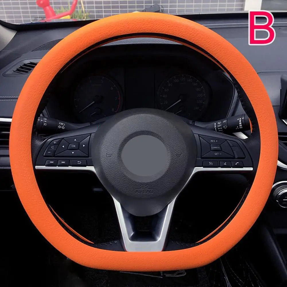 Silicone Steering Wheel Cover Universal Anti Slip Stretch Fit