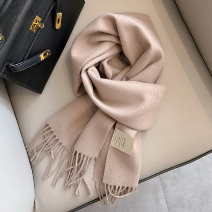 Wool Winter Scarf – 100% Wool Warm Solid Color Wrap