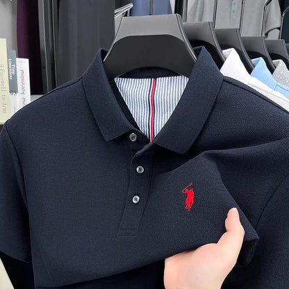 Men’s Cotton Polo Shirt – Embroidered Casual Golf Top