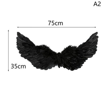 Angel Feather Wings with Elastic Straps for Cosplay & Weddings