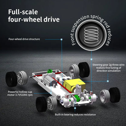RC Drift Car 1:43 Scale 4WD Remote Control Racing Car RTR