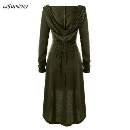 Medieval Costume Dress Hooded Archer Renaissance Halloween Outfit
