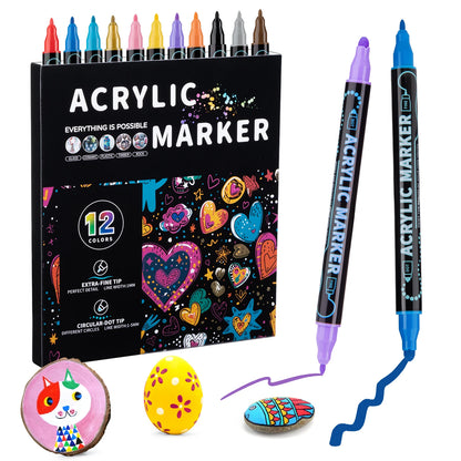 Acrylic Paint Pens  Dual Tip Markers for Crafts & Painting