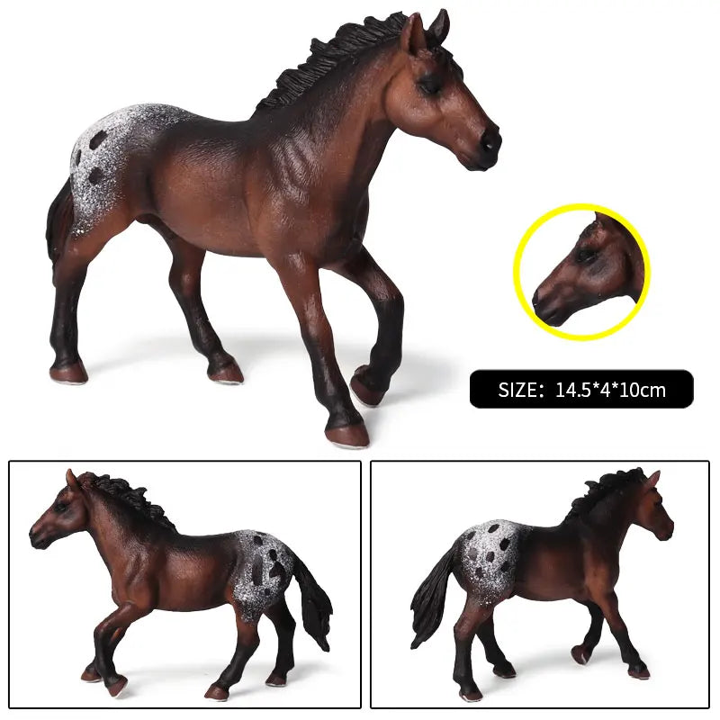 Horse Figurine, Realistic PVC Animal Model Toy for Kids