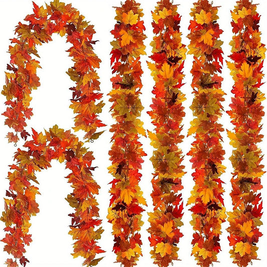 Artificial Maple Leaf Garland 2M, Autumn Fall Vine Decoration