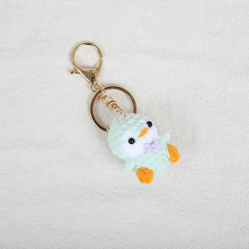 Penguin Keychain Cute Knitted Animal Keyring for Bags and Keys