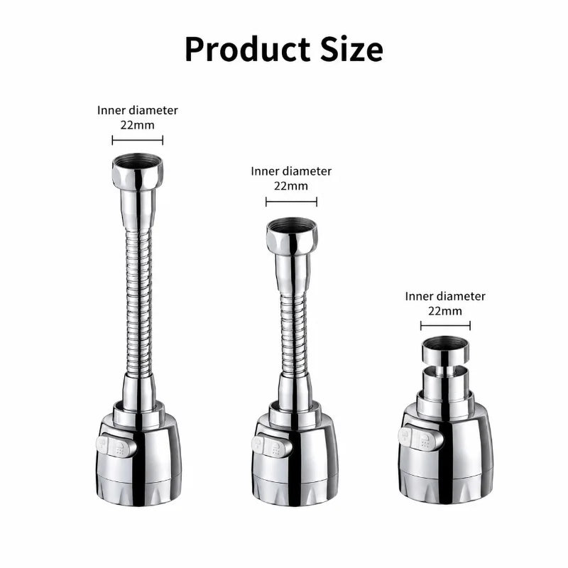 Kitchen Faucet Extender 360° Rotating Water Flow Adapter