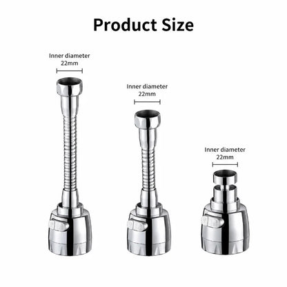 Kitchen Faucet Extender 360° Rotating Water Flow Adapter