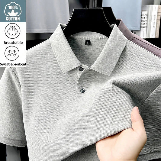Men’s Cotton Polo Shirt – Breathable Casual Golf Top