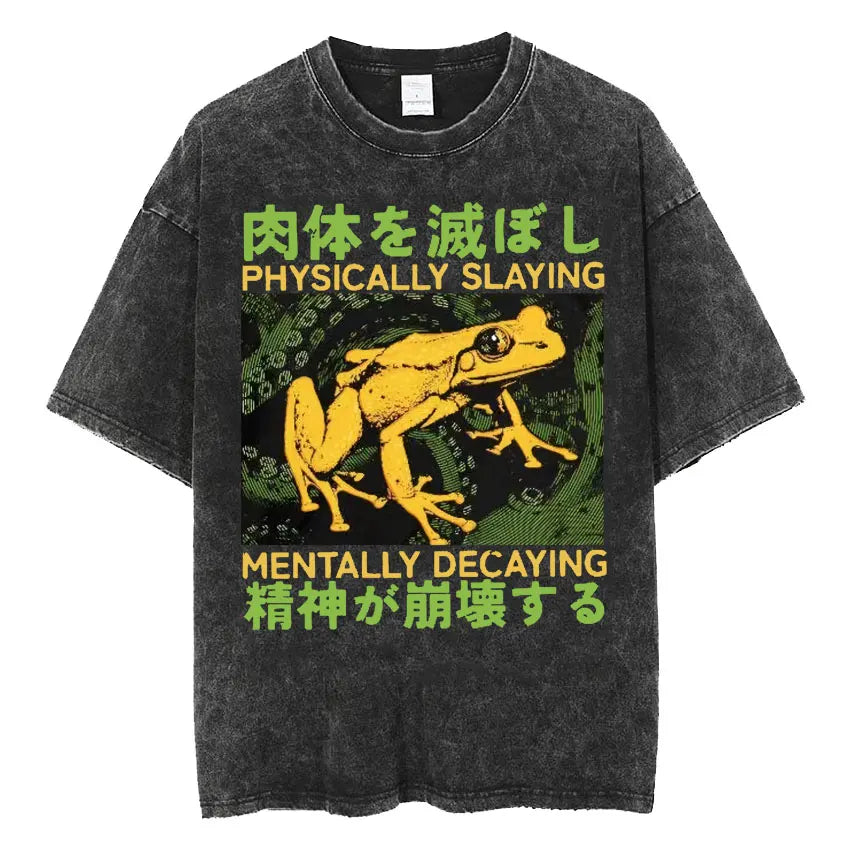 Men’s Oversized T-Shirt Retro Washed Funny Graphic Print