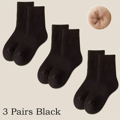 Women's Winter Socks Thick Wool Cashmere Warm 3-Pack