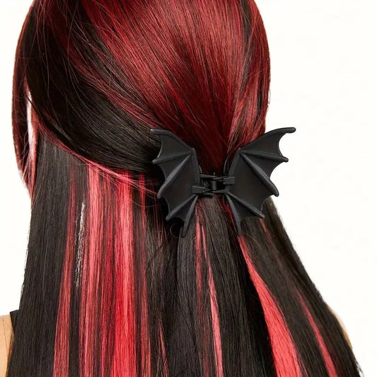 Gothic Bat Hair Clip – Matte Black Halloween Hair Accessory