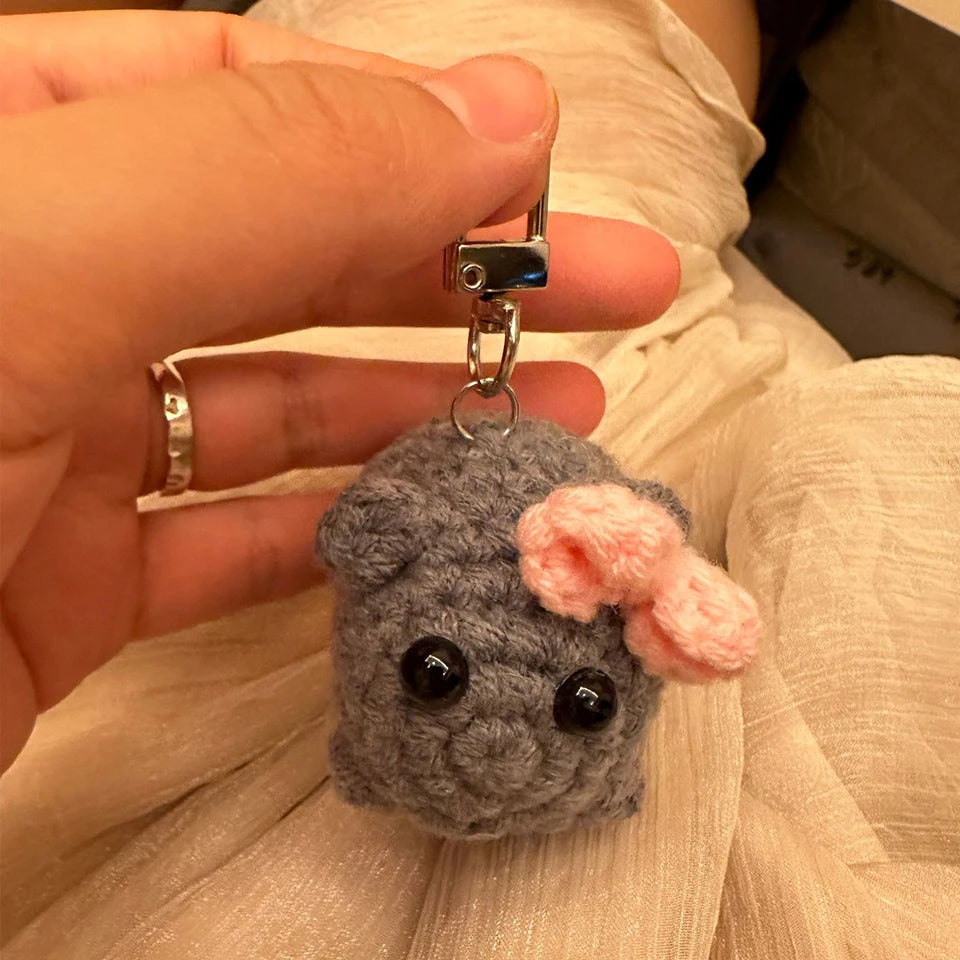 Hamster Keychain Cute Knitted Animal Keyring for Bags and Gifts
