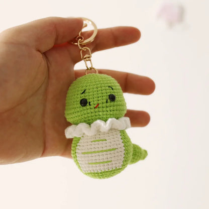 Crochet Rabbit Keychain Cute Knitted Animal Pendant for Bags and Keys