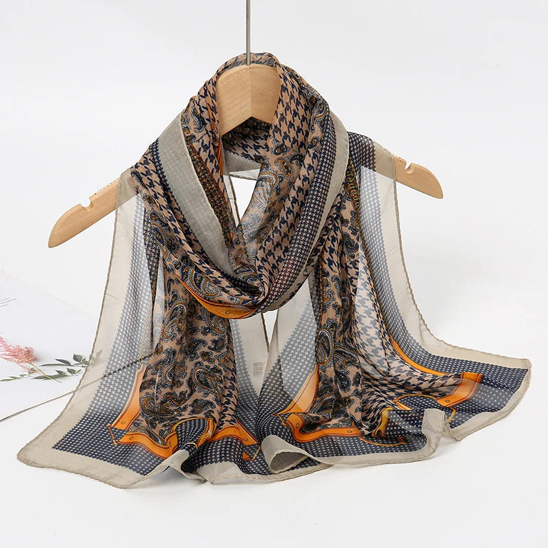 Chiffon Scarf for Women, 50×160cm Lightweight Summer Shawl