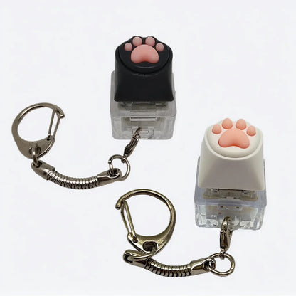 Fidget Keychain Cat Paw Silicone Clicker Toy