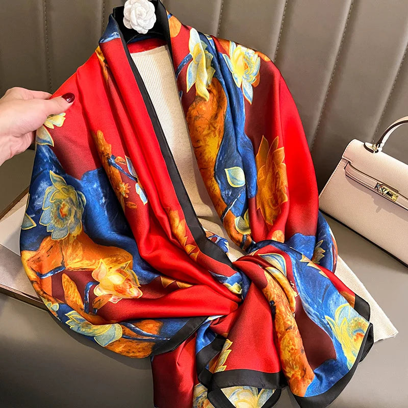Women's Polyester Scarf, Soft Long Shawl for Beach & Everyday Wear