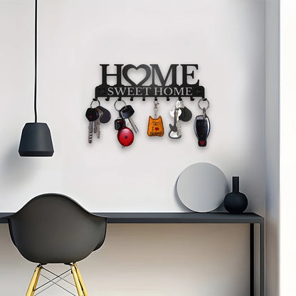 Wall Key Holder with 10 Hooks Metal Key Rack for Home