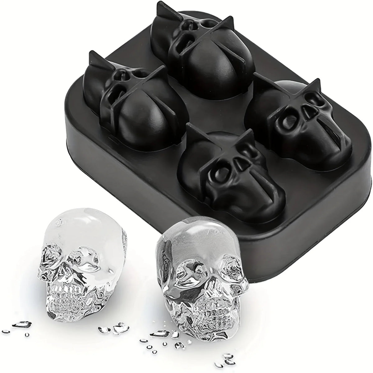 Skull Ice Cube Mold, 3D Silicone Ice Ball Maker for Drinks