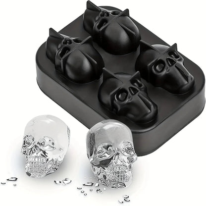 Skull Ice Cube Mold, 3D Silicone Ice Ball Maker for Drinks