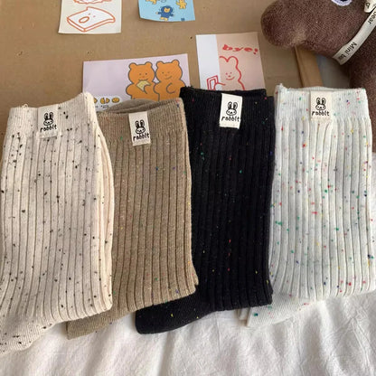 Women's Mid Calf Socks, Breathable Casual Socks 4 Pairs