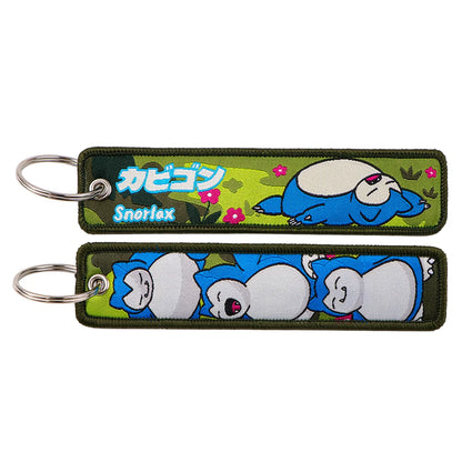 Embroidered Keychain Double-Sided Key Fob for Car & Motorcycle