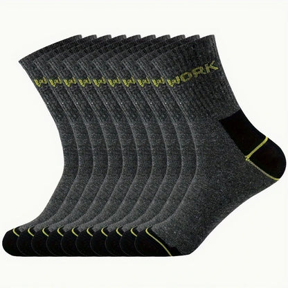 Men's Crew Socks Breathable Business Casual Mid Tube Socks