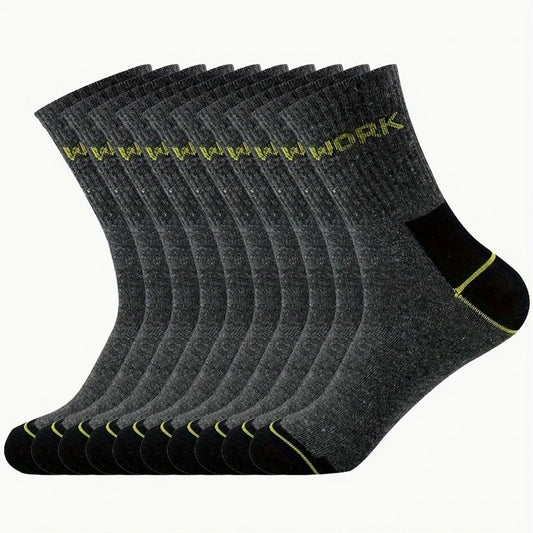 Men's Crew Socks Breathable Business Casual Mid Tube Socks