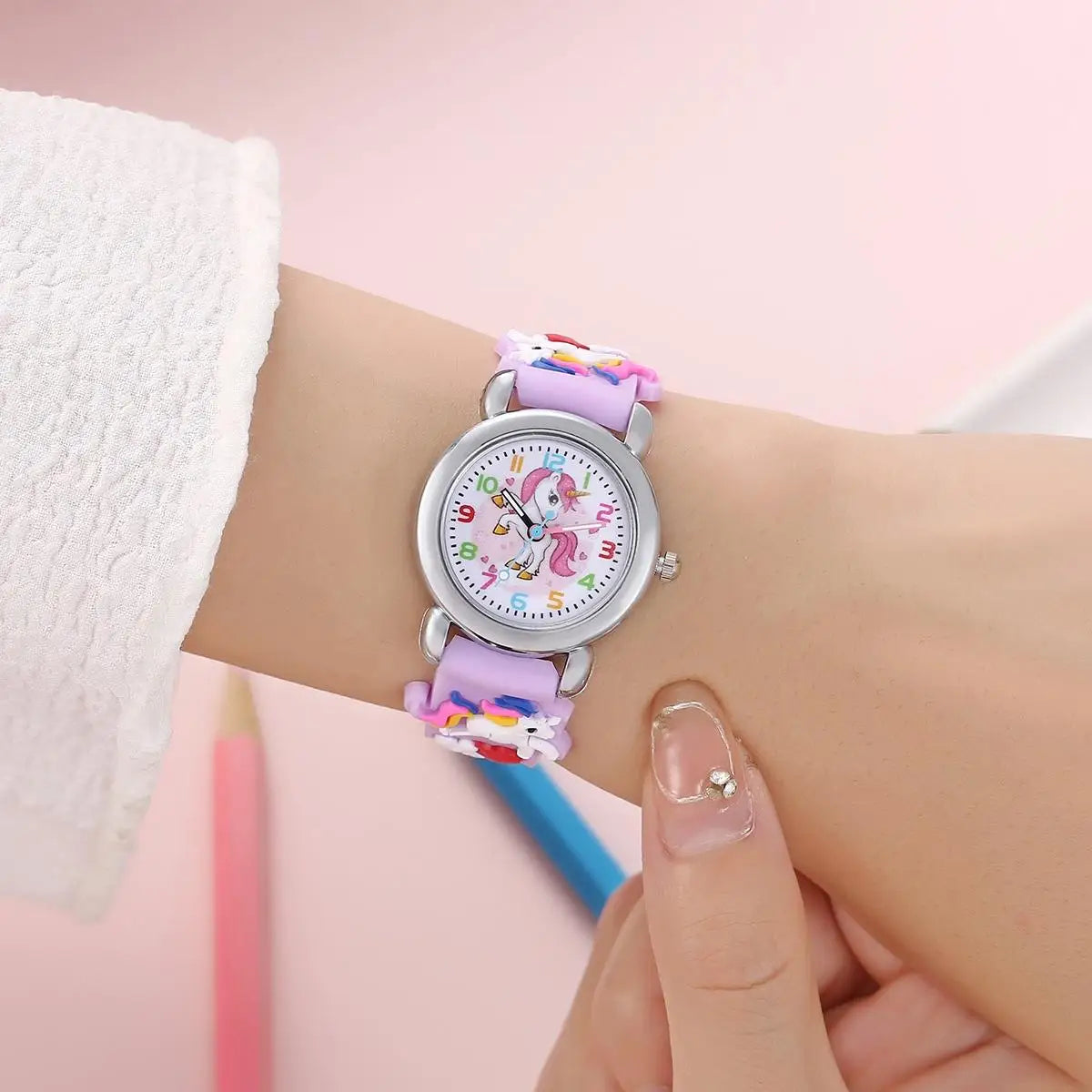 Kids Analog Watch with Colorful Cartoon Design and Quartz Movement