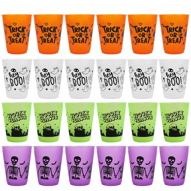 Halloween Drinking Cups, Skull Plastic Party Cups for Halloween
