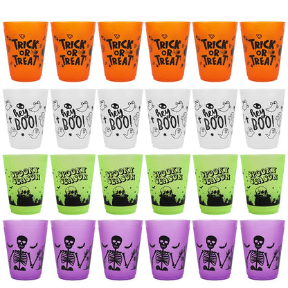 Halloween Drinking Cups, Skull Plastic Party Cups for Halloween