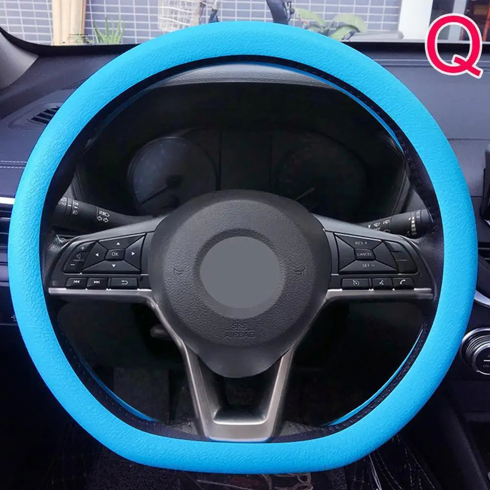 Silicone Steering Wheel Cover Universal Anti Slip Stretch Fit