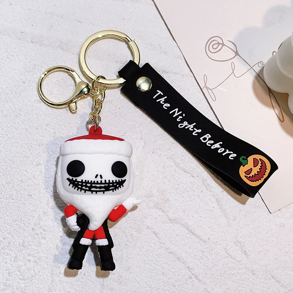 Halloween Keychain Silicone Cartoon Pendant for Backpack and Keys