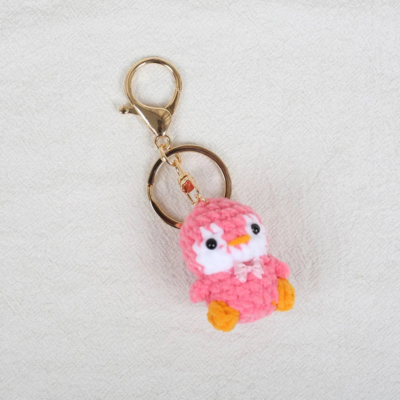 Penguin Keychain Cute Knitted Animal Keyring for Bags and Keys
