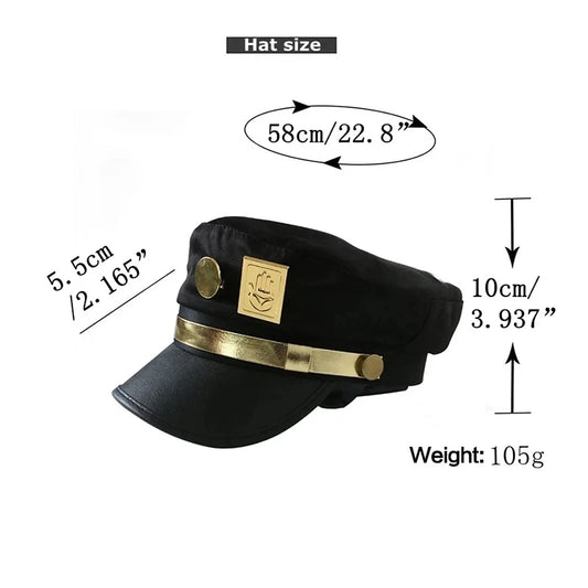 Cosplay Cap – Unisex Adult Flat Top Costume Hat with Badge