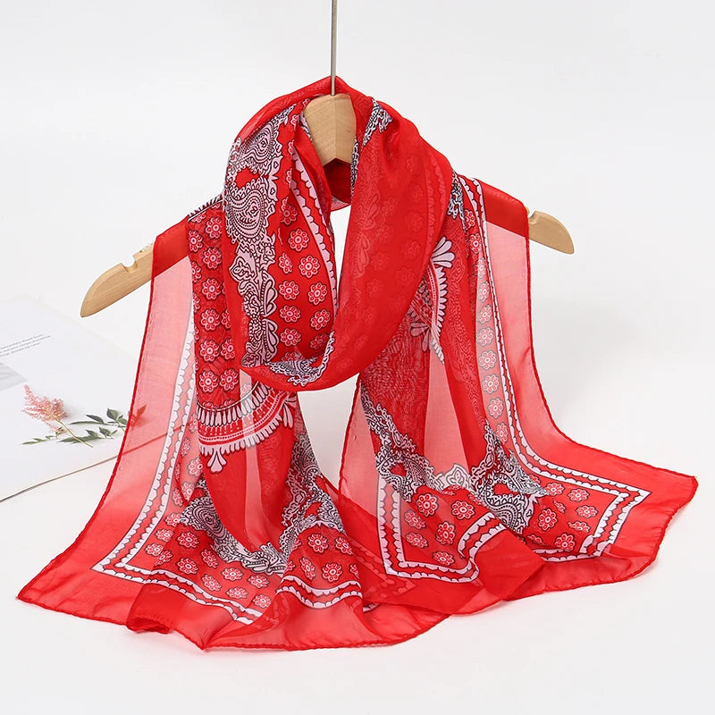 Chiffon Scarf for Women, 50×160cm Lightweight Summer Shawl