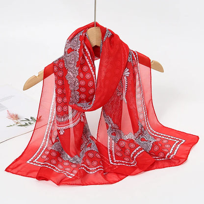 Chiffon Scarf for Women, 50×160cm Lightweight Summer Shawl