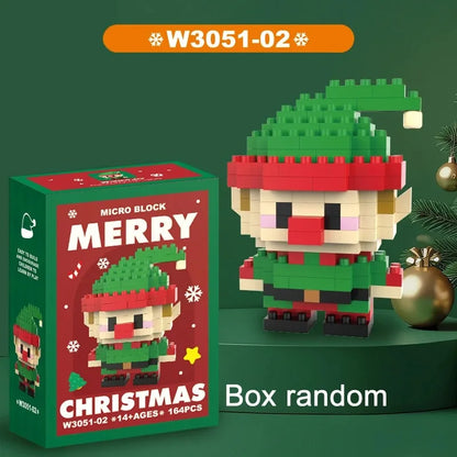 Christmas Building Blocks Set – Santa & Reindeer Micro Bricks