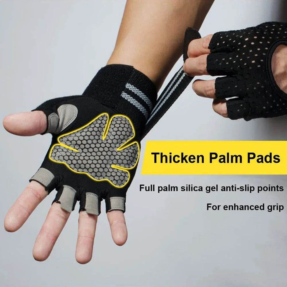 Gym Workout Gloves Half Finger Weightlifting Wrist Support