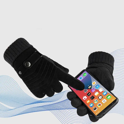 Men's Winter Motorcycle Gloves Warm Touchscreen Anti-Slip