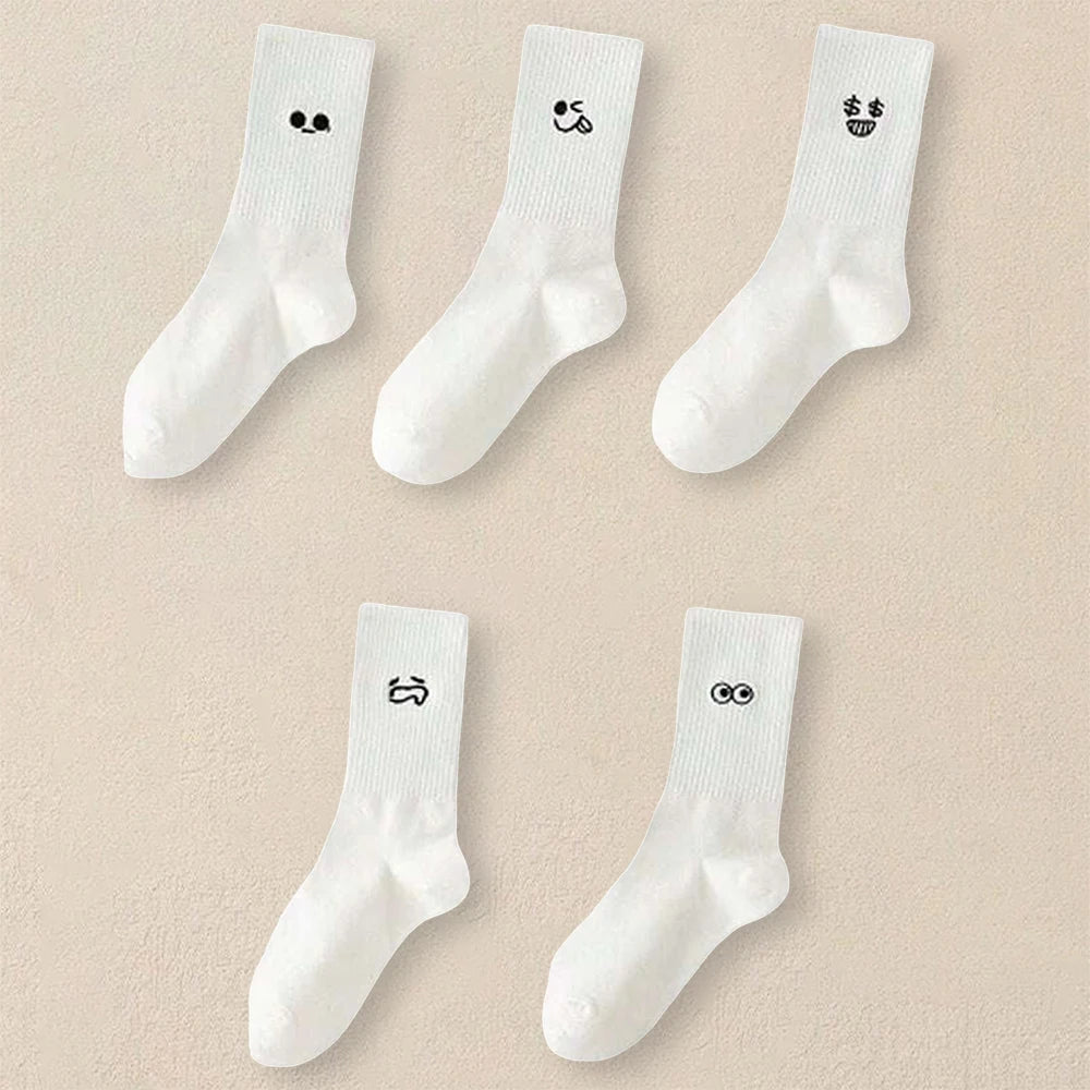 Men's Casual Socks White Soft Breathable Everyday Socks
