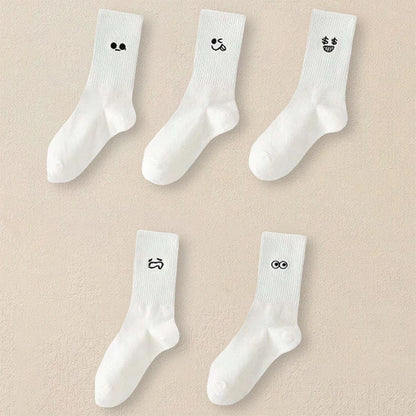 Men's Casual Socks White Soft Breathable Everyday Socks