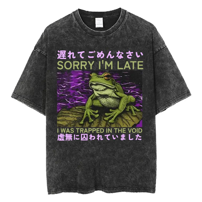 Men’s Oversized T-Shirt Retro Washed Funny Graphic Print