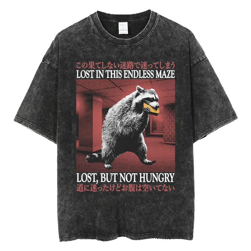 Men’s Oversized T-Shirt Retro Washed Funny Graphic Print