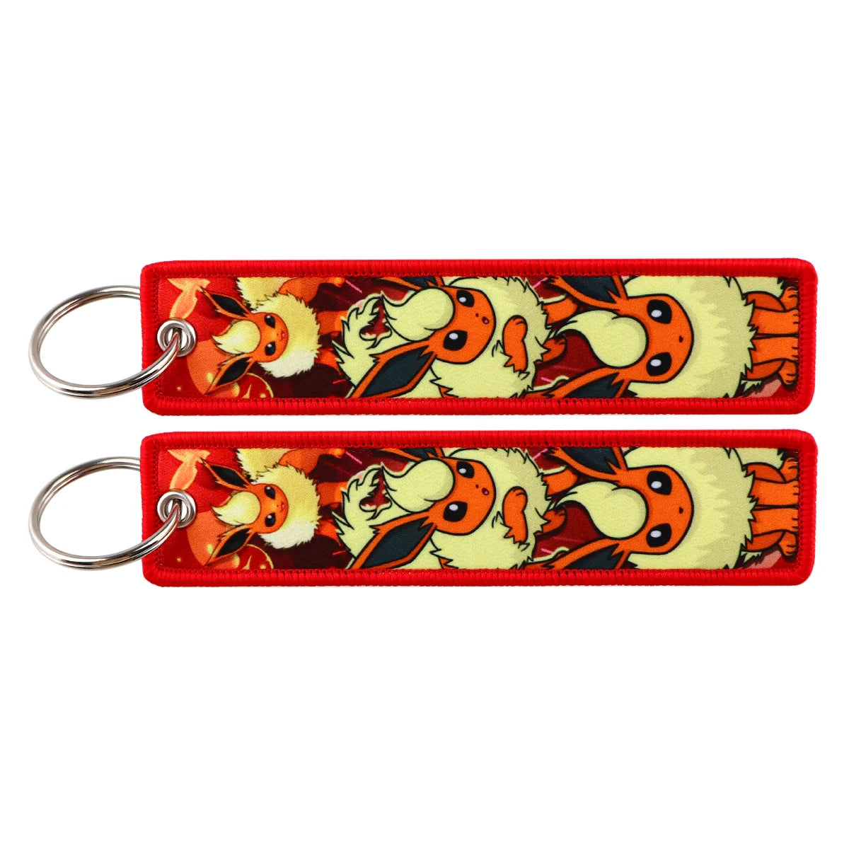 Embroidered Keychain Double-Sided Key Fob for Car & Motorcycle