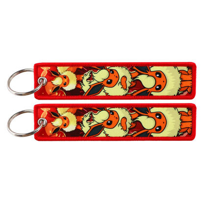 Embroidered Keychain Double-Sided Key Fob for Car & Motorcycle
