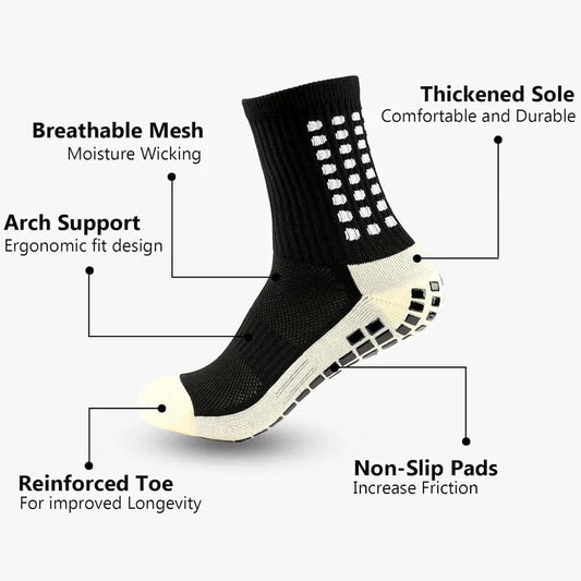 Anti-Slip Soccer Socks with Grip for Football & Sports
