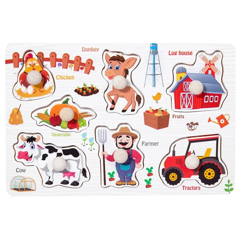 Wooden Montessori Puzzle for Toddlers – Educational Shape Matching Toy