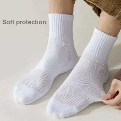 Men's Cotton Sports Socks Thick Cushioned Basketball 10-Pair