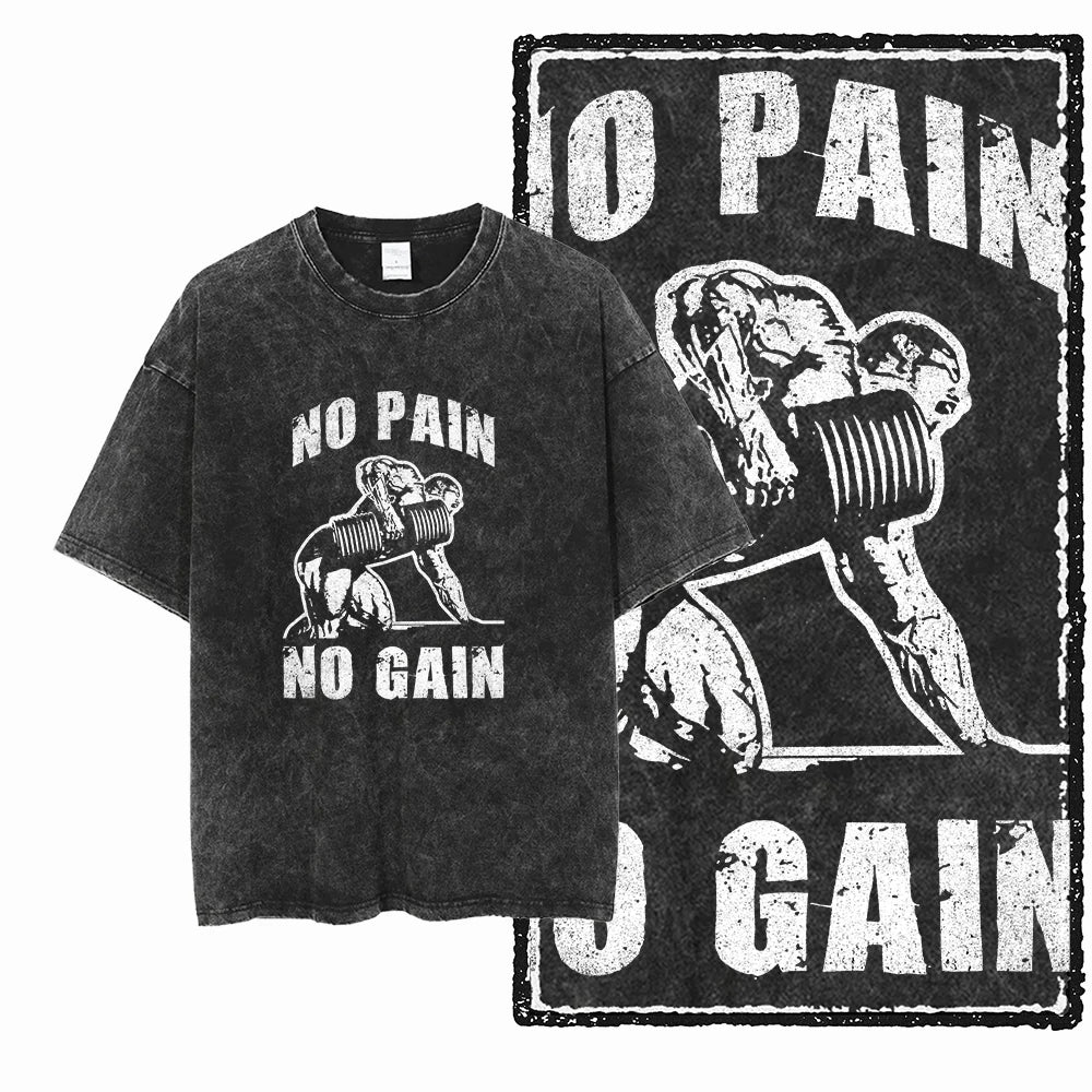 Men’s Graphic T-Shirt Acid Washed Cotton Streetwear